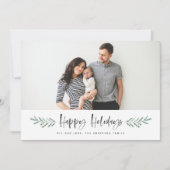 Pineneedleハッピーホリデーズモダン写真 シーズンカード (正面)