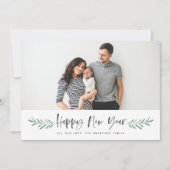 Pineneedle Happy New Year モダン Photo シーズンカード (正面)