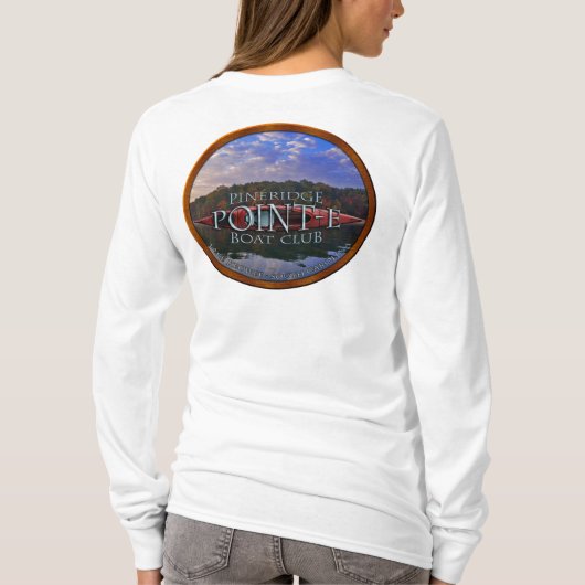 Pineridgeポイントeボートクラブ女性長袖T Tシャツ (裏面)