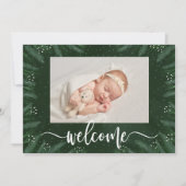 Pines Winter Photo Birth Announcements シーズンカード (正面)