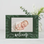 Pines Winter Photo Birth Announcements シーズンカード (スタンド正面)