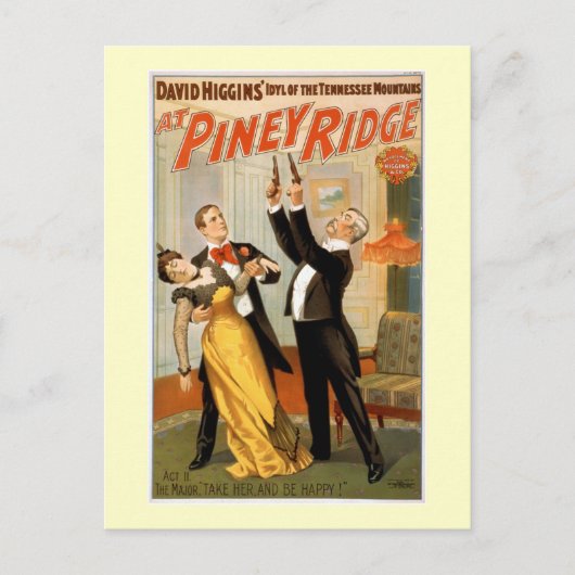Pineyリッジのヴィンテージの劇場ポスター ポストカード (正面)