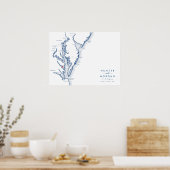 Piney Point MD Wedding Modern Map Guestbook Poster ポスター (キッチン)