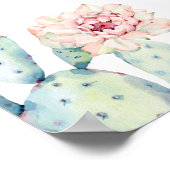 Pinf開花サボテン赤ちゃんシャワー歓迎サイン ポスター (角)