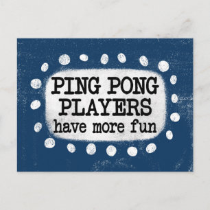 Ping Pongプレイヤーのおもしろいポストカードの追加 ポストカード