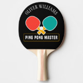 PING PONGマスター編集可能パーソナライズされたブラック 卓球ラケット (正面)