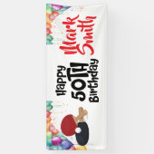 Ping Pong 50番目の誕生日（名前） 横断幕 (縦)