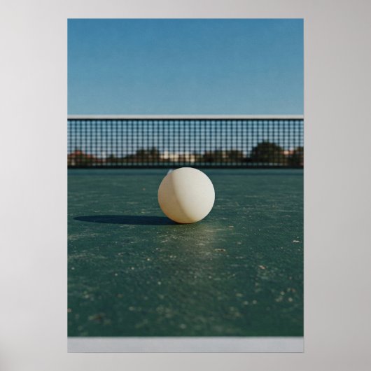 Ping Pong Ball on Green Table Court ポスター (正面)
