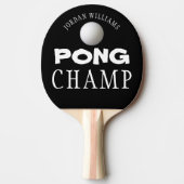 PING PONG CHAMP編集可能パーソナライズされたブラック 卓球ラケット (正面)