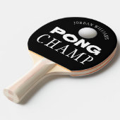 PING PONG CHAMP編集可能パーソナライズされたブラック 卓球ラケット (正面アングル)