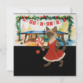 Ping Pong Christmas Themed for Siamese Cat lovers シーズンカード