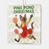 Ping Pong Christmas Themed for Siamese Cat lovers セラミックオーナメント (左)