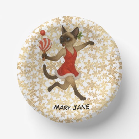  Ping Pong Christmas themed for Siamese Cat lovers ペーパーボウル (正面)