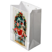 Ping Pong Christmas themed for Siamese Cat Lovers ミディアムペーパーバッグ (正面アングル)