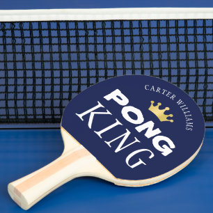 PING PONG KING編集可パーソナライズされた能ネイビーブルー 卓球ラケット