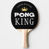 PING PONG KING編集可パーソナライズされた能ブラック 卓球ラケット (正面)