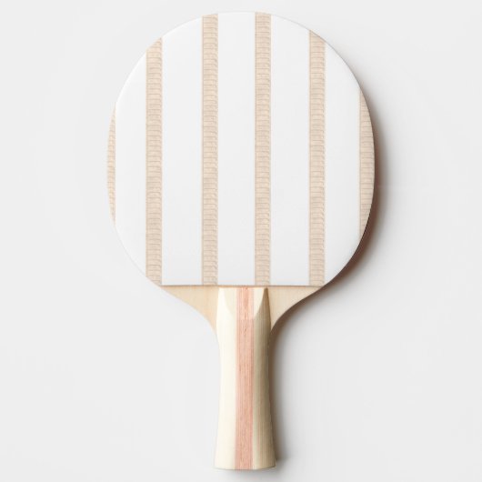 Ping Pong Paddle Beige & White Stripe 卓球ラケット (正面)