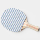 Ping Pong Paddle Blue & White Stripe Square 卓球ラケット (横)