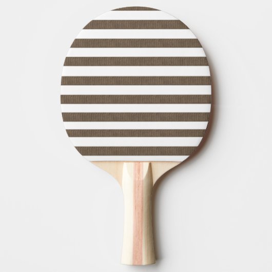 Ping Pong Paddle Brown & White Stripe 卓球ラケット (正面)