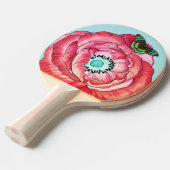 PING PONG PADDLE ORANGE POPPY AND BUTTERFLY 卓球ラケット (正面アングル)