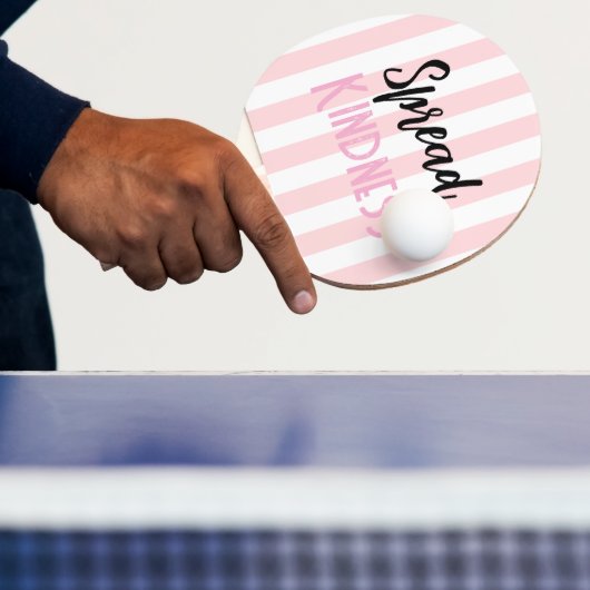 Ping Pong Paddle Pink & White Stripe Kindness 卓球ラケット (インサイチュ)
