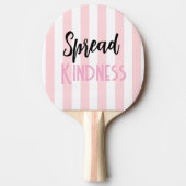 Ping Pong Paddle Pink & White Stripe Kindness 卓球ラケット (正面)