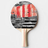 Ping Pong Paddle – Red Pulse Abstract Design 卓球ラケット (正面)