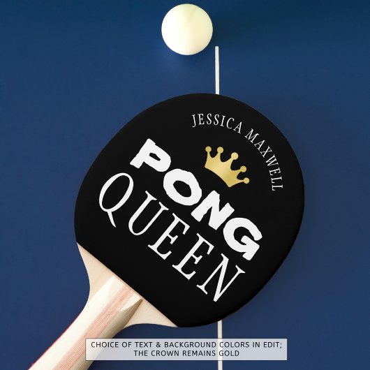 PING PONG QUEEN編集可パーソナライズされた能ブラック 卓球ラケット