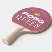 PING PONG QUEEN編集可能パーソナライズされたバラ金ゴールド 卓球ラケット (正面アングル)