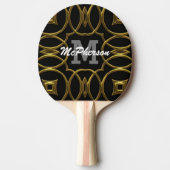 Ping Pong Royal Pattern with monogram and name 卓球ラケット (正面)