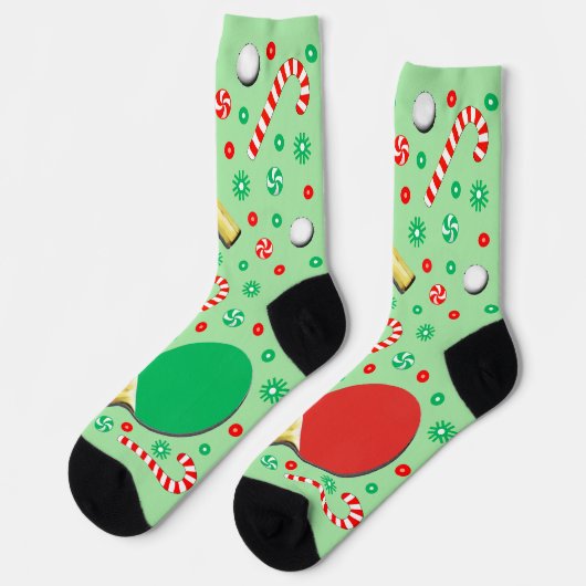 Ping-Pong Table Tennis Christmas Socks ソックス (左)