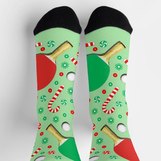 Ping-Pong Table Tennis Christmas Socks ソックス (上部)