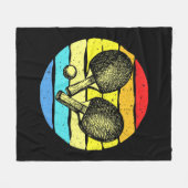 Ping Pong Table Tennis Lovers Retro  フリースブランケット (正面(横))