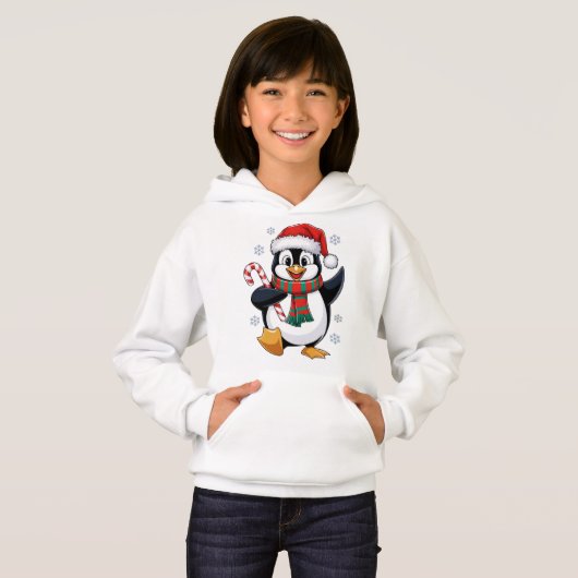 Pingouin de Noël avec Bonnet et Canne à Sucre (正面フル)