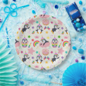 Pinguim Unicórnio ペーパープレート (パーティー)