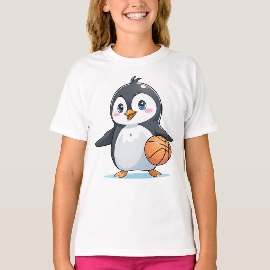 Pinguin遊 Aバスケットボール Tシャツ (正面)