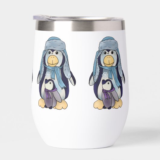 Pinguin mit kind Kaffeetasse (右面)