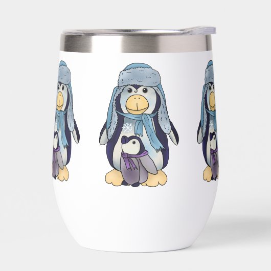 Pinguin mit kind Kaffeetasse (左面)