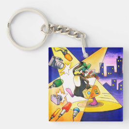 Pinguin mit Koffer Acryl Schlüsselanhänger キーホルダー