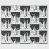 Pinguin unterm Sternenhimmel ラッピングペーパー (フラット)