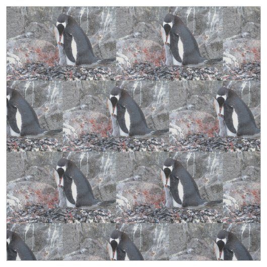 Pinguin with a chick ファブリック (見本)
