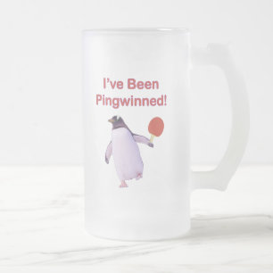 Pingwinnedのペンギンの卓球 フロストグラスビールジョッキ