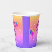 PINKおよび金ゴールドハッピーバースデー 紙コップ (右)