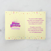 PINKおよび金ゴールドハッピーバースデー |編集可能 カード (内部)