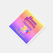 PINKおよび金ゴールドハッピーバースデー |編集可能 スタンダードカクテルナプキン (角)