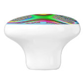 PInkとファンキー緑のフラクタルドアプル セラミックノブ (側面)