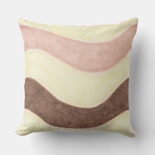 PInkとブラウンストライプ クッション (正面)