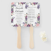 PInkと紫のフローラ結婚式 プログラムハンドファン ハンドファン (正面&裏面)