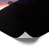 PInkと紫色のサンセットファミリーツリー写真ポスター ポスター (角)