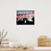 PInkと紫色のサンセットファミリーツリー写真ポスター ポスター (キッチン)